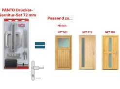 Holz-Nebeneingangstür NET 501-88 Fichte Natur 88 cm x 200 cm Anschlag Links
