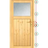 Holz-Nebeneingangstür NET 504-88 Fichte Natur 88 cm x 200 cm Anschlag Rechts