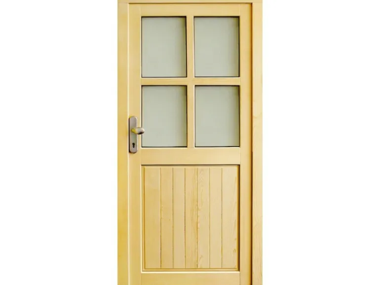 Holz-Nebeneingangstür NET 502 Fichte Natur 98 cm x 200 cm Anschlag Links