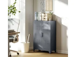 HOMCOM Aktenschrank Metall 75L x 33B x 110H cm Grau