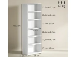 HOMCOM Bücherregal Standregal mit 5 Ebenen Aufbewahrungsregal