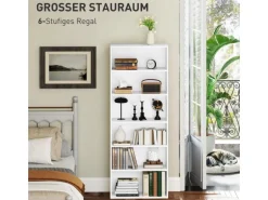 HOMCOM Bücherregal Standregal mit 5 Ebenen Aufbewahrungsregal