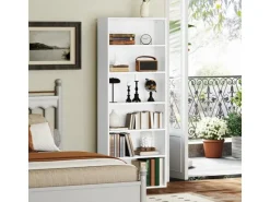 HOMCOM Bücherregal Standregal mit 5 Ebenen Aufbewahrungsregal