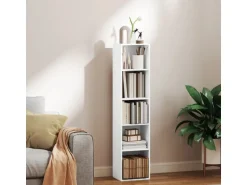 HOMCOM Bücherregal Standregal mit 5 Ebenen Aufbewahrungsregal