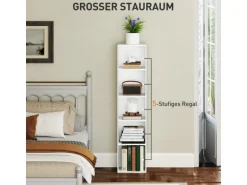 HOMCOM Bücherregal Standregal mit 5 Ebenen Aufbewahrungsregal