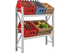 HOMCOM Getränkekistenregal für 6 Kisten 110 x 30 x 110 cm Kistenregal Stahl