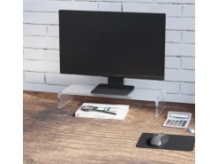 HOMCOM Monitorständer für Laptop PC Ergonomisch Acryl Transparent 53 x 19 x 9 cm