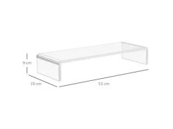 HOMCOM Monitorständer für Laptop PC Ergonomisch Acryl Transparent 53 x 19 x 9 cm