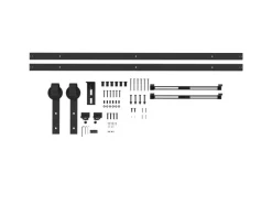 HOMCOM Schiebetüren-Beschlagsatz 244 cm Komplett-Set mit Pufferfunktion