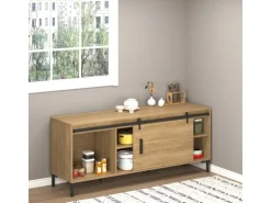 HOMCOM Schiebetürsystem für Holzschiebetür 183 x 0,6 x 18 cm