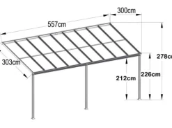 Home Deluxe Terrassenüberdachung Solis Alu 557 x 303 x 226 / 278 cm Anthrazit