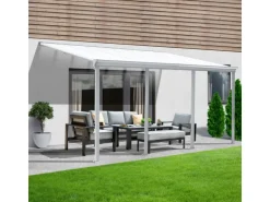Home Deluxe Terrassenüberdachung Solis Alu 618 x 303 x 226 / 278 cm Weiß