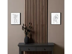 Homestyle4u Akustikpaneel Holz 60x60 cm Braun Wallnuss Wandpaneele Paneele