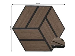 Homestyle4u Akustikpaneele Braun 30 x 26 cm 5 Stück Hexagon Wandpaneele Holz