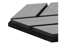 Homestyle4u Akustikpaneele 30 x 26 cm 8 Stück Grau Hexagon Wandpaneele Holz