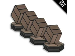 Homestyle4u Akustikpaneele 30 x 26 cm 20 Stück Braun Hexagon Wandpaneele Holz
