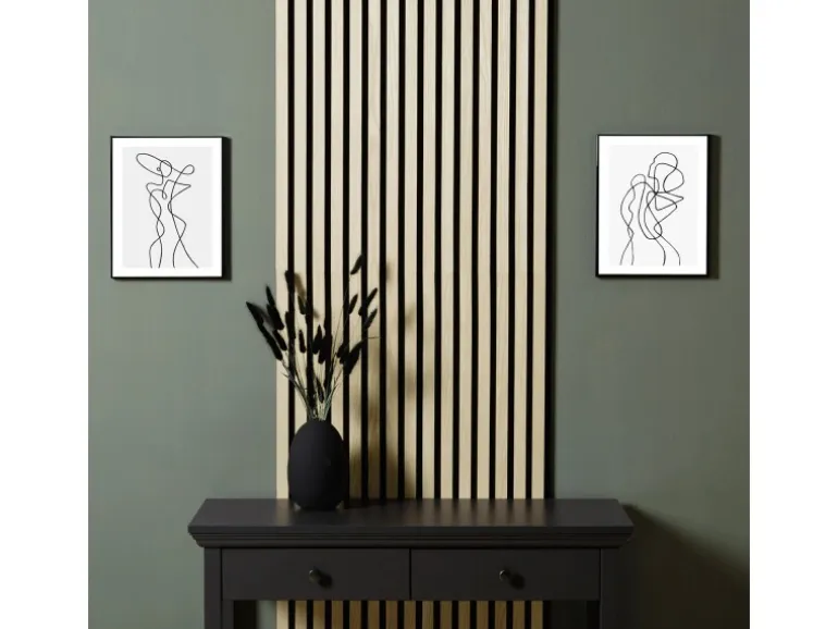 Homestyle4u Akustikpaneele Holz 60x60 cm 4er Set Creme Wandpaneele Beige 2703