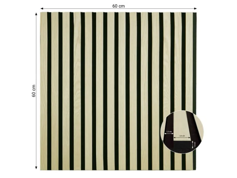 Homestyle4u Akustikpaneele Holz 60x60 cm 4er Set Creme Wandpaneele Beige 2703