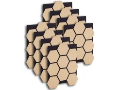 Homestyle4u Akustikpaneele 8 Wandpaneele Holz Hexagon 76 x 62 cm Stück Natur