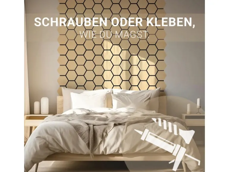 Homestyle4u Akustikpaneele 8 Wandpaneele Holz Hexagon 76 x 62 cm Stück Natur