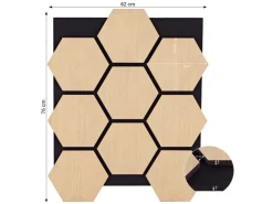 Homestyle4u Akustikpaneele 8 Wandpaneele Holz Hexagon 76 x 62 cm Stück Natur