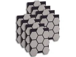 Homestyle4u Akustikpaneele 8 Wandpaneele Holz Hexagon 76 x 62 cm Stück Grau