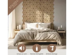 Homestyle4u Akustikpaneele 30 x 26 cm 8 Stück Natur Hexagon Wandpaneele Holz