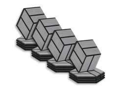 Homestyle4u Akustikpaneele 30 x 26 cm 16 Stück Grau Hexagon Wandpaneele Holz