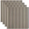 Homestyle4u Akustikpaneele Holz Grau 60x60 cm 4er Set Wandpaneele Paneele 2662