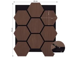 Homestyle4u Akustikpaneele 8 Wandpaneele Holz Hexagon 76 x 62 cm Stück Braun
