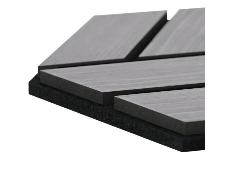 Homestyle4u Akustikpaneele Grau 30 x 26 cm 4 Stück Hexagon Wandpaneele Holz