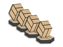 Homestyle4u Akustikpaneele 30 x 26 cm 16 Stück Natur Hexagon Wandpaneele Holz