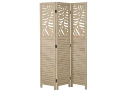 Homestyle4u 3-tlg. Paravent in Braun 120x170 cm 2042