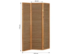 Homestyle4u 3-tlg. Paravent in Braun 132x175 cm 381