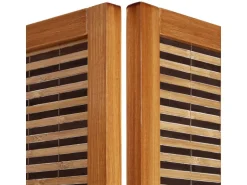 Homestyle4u 3-tlg. Paravent in Braun 132x175 cm 381