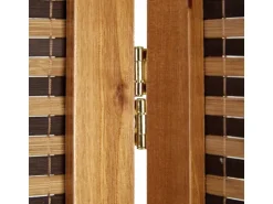 Homestyle4u 3-tlg. Paravent in Braun 132x175 cm 381