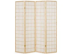 Homestyle4u 4-tlg. Paravent in Braun 176x175 cm 75