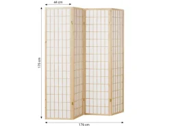 Homestyle4u 4-tlg. Paravent in Braun 176x175 cm 75