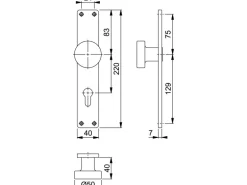 Hoppe Knopflangschild Alu Natur PZ-72