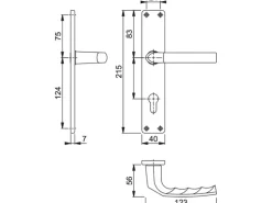 Hoppe Langschild-Türgriff-Garnitur Birmingham Aluminium Gold für Innentüren