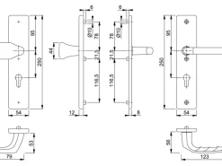 Hoppe Schutz-Wechsel-Garnitur Birmingham Alu Natur PZ-92