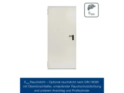 Hörmann Feuerschutz-Tür T 30-H8-5, 75 cm x 200 cm x 4,5 cm Grauweiß