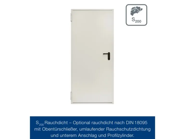 Hörmann Feuerschutz-Tür T 30-H8-5, 75 cm x 200 cm x 4,5 cm Grauweiß
