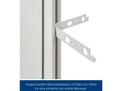 Hörmann Feuerschutz-Tür T 30-H8-5, 87,5 cm x 200 cm x 4,5 cm Grauweiß