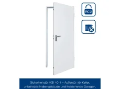 Hörmann Sicherheitstür KSI 40-1 RC2 Verkehrsweiß 75 cm x 187,5 cm DIN R