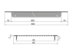Häusler Lüftungsgitter LG-5006 AA Eloxiert Stegblech 500 x 6 0mm Zuluft Abluft Türgitter