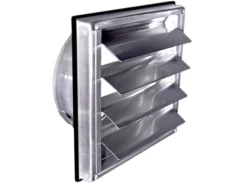 Häusler Lüftungsgitter LG-5012 Edelstahl DIN 125 Überdruck Lamellen Abluftgitter