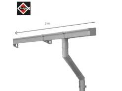 Inefa Dachrinnen Set PVC 2m NW 68 Kastenrinne Spielhaus Grau