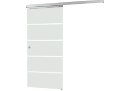 inova Glasschiebetür Blockstreifen 755 x 2035 mm Komplettset mit Griffmuschel inkl. 2Seitiger Softclose