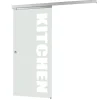 inova Glasschiebetür Kitchen Schriftzug 880 x 2035 mm Komplettset mit Griffmuschel